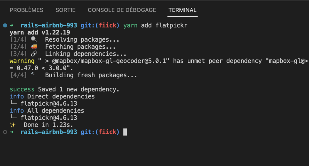 yarn add flatpickr