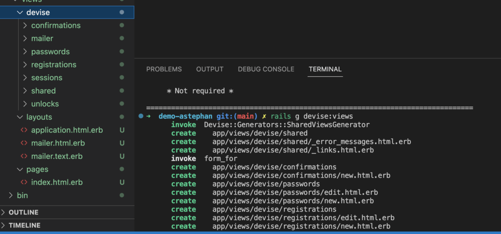 devise générations des views rails